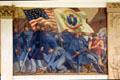 Mural of a Massachusetts Civil War troops marching on Baltimore at Massachusetts State House. Boston, MA.