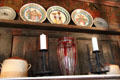Plates on dining room sideboard at Hammond Castle Museum. Gloucester, MA.