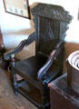 Great chair with carved back at John Balch Museum House. Beverly, MA