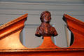 Finial of Milton on secretary which belonged to Moses Brown at John Cabot House. Beverly, MA.