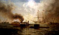 Painting of Battle of Hampton Roads between Merrimac & Monitor by Xanthus Smith at Naval Academy Museum. Annapolis, MD.