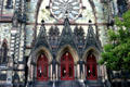 Victorian Gothic portal of Mount Vernon Place United Methodist Church. Baltimore, MD.