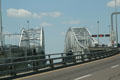 New & old spans of Blue Water Bridge. Port Huron, MI.