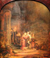 The Visitation painting by Rembrandt Harmensz van Rijn at Detroit Institute of Arts. Detroit, MI.