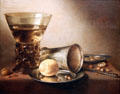 Still Life with Flared Drinking Glass painting by Pieter Claesz at Detroit Institute of Arts. Detroit, MI.