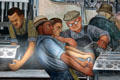 Engine block workers on north wall of Detroit Industry Murals by Diego Rivera at Detroit Institute of Arts. Detroit, MI
