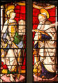 St Barbara & St Anthony Abbot stained glass windows from Stoke Poges, Buckinghamshire, England at Detroit Institute of Arts. Detroit, MI.