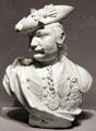 Porcelain bust of Postmaster "Baron" Schmiedel by Johann Joachim Kändler of Meissen Manuf., Germany at Detroit Institute of Arts. Detroit, MI.