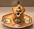 Tin-glazed earthenware mustard pot from Saint Omer, France at Detroit Institute of Arts. Detroit, MI.