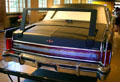Rear deck of 1972 Lincoln Presidential Limousine with rack for Secret Service at Henry Ford Museum. Dearborn, MI.