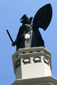 Goddess of war with shield atop Michigan Soldiers & Sailors Monument. Detroit, MI.