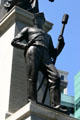 Civil War soldier with ram rod on Michigan Soldiers & Sailors Monument. Detroit, MI.