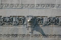 Lion & vine reliefs on Kalamazoo City Hall. Kalamazoo, MI.