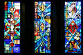 Stained glass windows in Alumni Memorial Chapel at Michigan State University. East Lansing, MI.