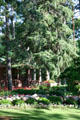 Pines & buildings of Munsinger Botanical Gardens by WPA. St. Cloud, MN.