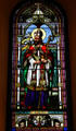 Stained-glass window of St. Augustine in Great Hall at St. John's University. Collegeville, MN.