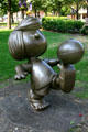 Peanuts statue honoring native son Charles Schultz in downtown park. St. Paul, MN