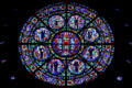 Rose window of Western Hemisphere Saints at Cathedral of Saint Paul. St. Paul, MN.