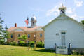 Dodge County Historical Society Museum in wooden school + Dodge County Courthouse. Mantorville, MN.