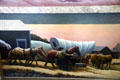 Horses & oxen section of mural by Thomas Hart Benton at Truman Museum. Independence, MO.
