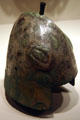 Chinese bronze helmet at St. Louis Art Museum. St Louis, MO.