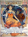 St Louis World's Fair Art Nouveau poster by Alphonse Mucha issued by French government at Missouri History Museum. St Louis, MO.