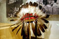Lakota Sioux eagle feather headdress worn by Indian participants at St Louis World's Fair at Missouri History Museum. St Louis, MO.