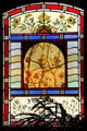 Stained glass window with birds at Campbell House Museum. St. Louis, MO.