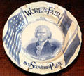 Thomas Jefferson souvenir plate with flags from 1904 St. Louis World's Fair at Chatillon-DeMenil Mansion. St. Louis, MO.
