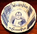 Napoleon souvenir plate with flags from 1904 St. Louis World's Fair at Chatillon-DeMenil Mansion. St. Louis, MO.