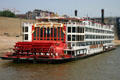 Paddlewheel stern of Mississippi Queen riverboat. St Louis, MO.