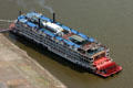 Mississippi Queen riverboat from above. St Louis, MO.