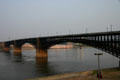 Eads Bridge over Mississippi River at St. Louis is a railway & road bridge designed & built by James B. Eads. St Louis, MO.