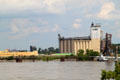 Cargill grain elevator in East St. Louis on east shore of Mississippi River. St. Louis, MO.