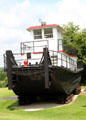 H.T. Pott Missouri River towboat with welded steel hull from Kansas City at St. Louis Museum of Transportation. St. Louis, MO.