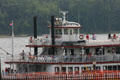 Mark Twain tour boat as steamboat replica on Mississippi River. Hannibal, MO.