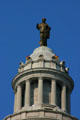 Ceres goddess of agriculture statue by Sherry Fry atop lantern of Missouri State Capitol. Jefferson City, MO.