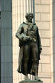 Thomas Jefferson statue by James Earle Fraser at entrance to Missouri State Capitol. Jefferson City, MO.