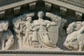 Central figure pediment detail on Missouri State Capitol. Jefferson City, MO.