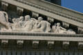 Allegorical pediment detail on Missouri State Capitol. Jefferson City, MO.