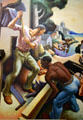 Detail of logging on Social History of Missouri mural by Thomas Hart Benton at Missouri State Capitol. Jefferson City, MO.