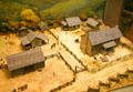 Model of settlers farm in History Hall at Missouri State Capitol. Jefferson City, MO.
