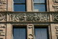 Carving details on brownstone building. Kansas City, MO.