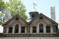 Visitor center roofline & weathervane at Lewis-Bingham-Waggoner Estate. Independence, MO.