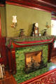 Tile fireplace at Lewis-Bingham-Waggoner House. Independence, MO.