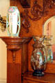Glass vases on mantle at Lewis-Bingham-Waggoner House. Independence, MO.