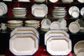 Ironstone China plates & platters found in wreck at Steamboat Arabia Museum. Kansas City, MO.