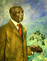 Portrait of George Washington Carver with Peanut Plant by Aimee Schweig at Carver's Birthplace National Monument. Diamond, MO.