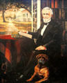 Jefferson Davis with his dog Traveler portrait by Joel T. Bailey at his presidential library at Beauvoir. Biloxi, MS.