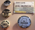 Civil Rights buttons at Museum of Mississippi History. Jackson, MS